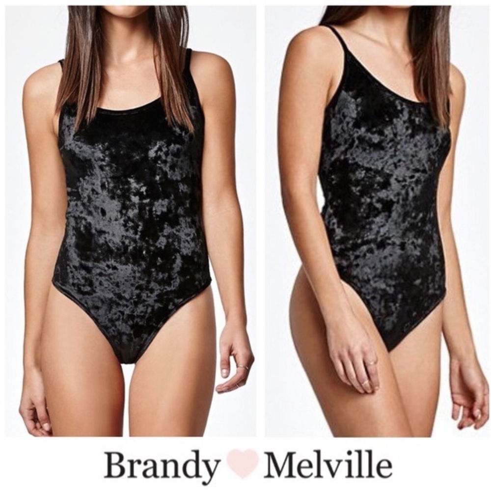 John Galt black velvet bodysuit